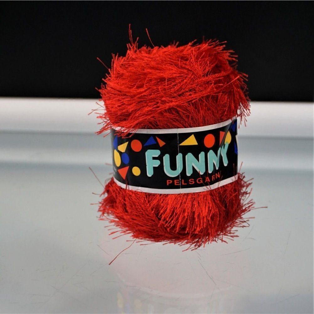 Funny Pelsgarn 4109 Eyelash Yarn Sandnes Garn Red Rust Color 1 Skein